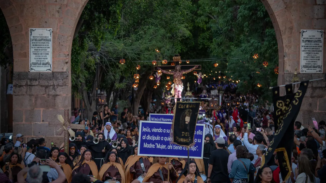 Estos son los detalles de la Procesión del Silencio en Morelia. Foto: Facebook Turismo Morelia MX.