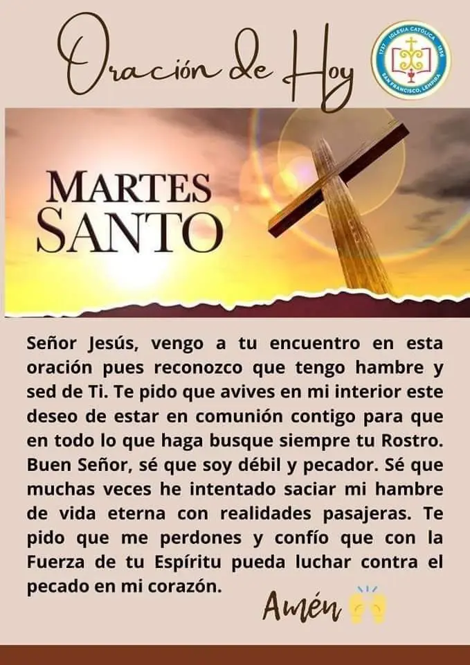 Oraciones para orar en Martes Santo