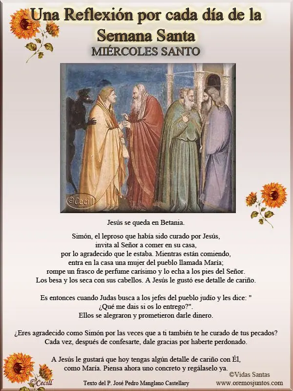 Oraciones para rezar en el Miércoles Santo