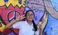 Trazos de paz en Culiacán: Deyci Valenzuela pinta un mensaje de inclusión en su secundaria en Los Ángeles