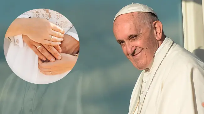 El papa Francisco predicó la importancia de fortalecer los vínculos familiares, incluyendo al matrimonio. Edición de foto: TBN
