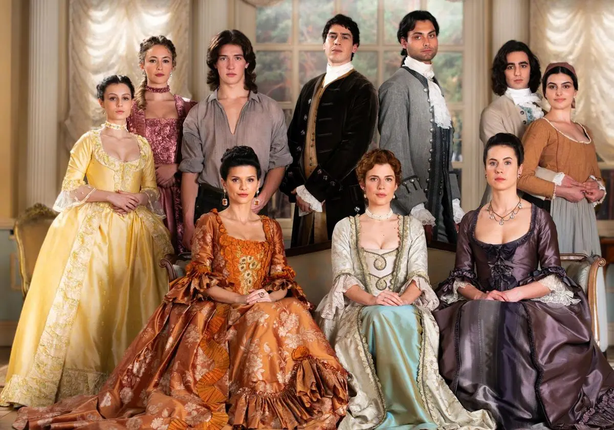 Este es el elenco que le dan vida a los personajes de la serie española Valle Salvaje. Foto: Cortesía.