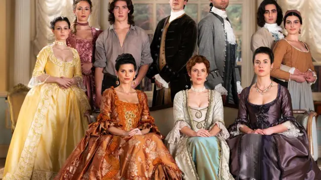 Este es el elenco que le dan vida a los personajes de la serie española Valle Salvaje. Foto: Cortesía.