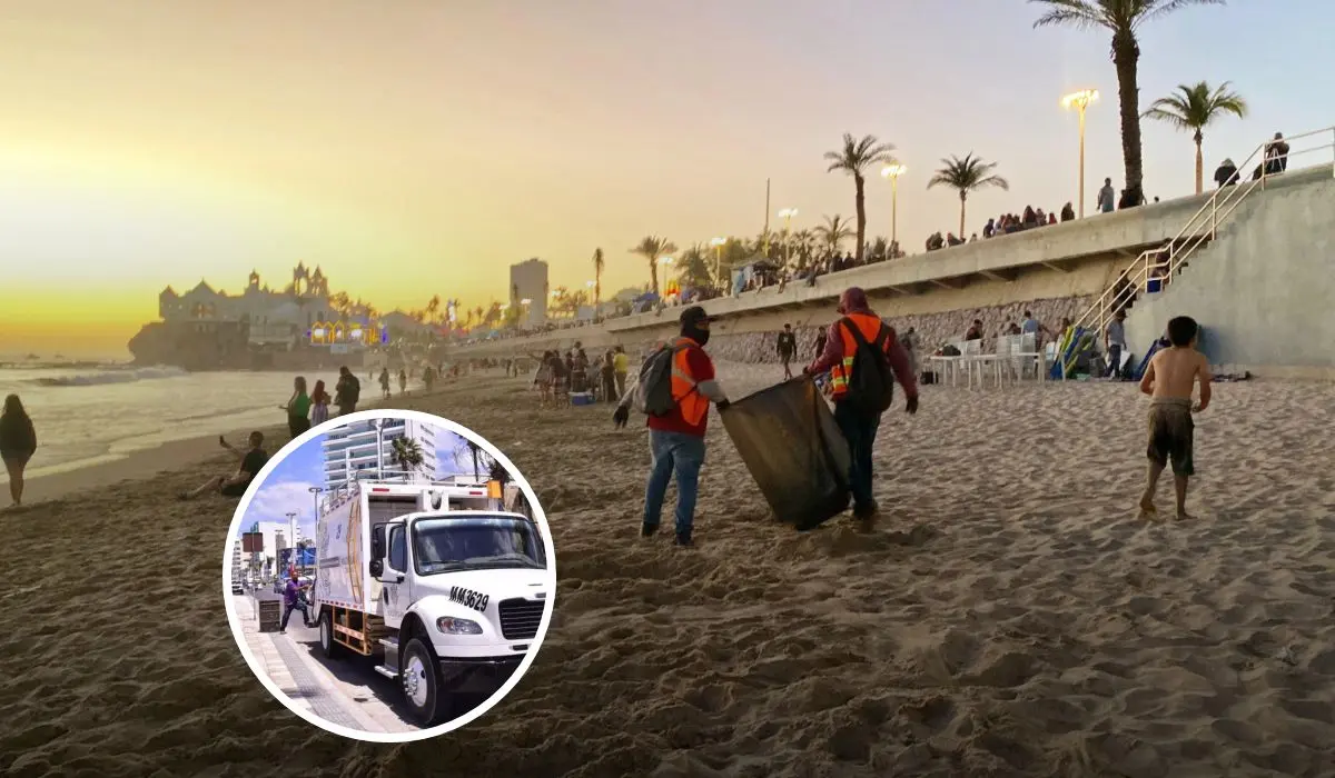 En esta primera semana de vacaciones en días santos, se realizó la jornada de limpieza en playas de Mazatlán. Foto: Cortesía.
