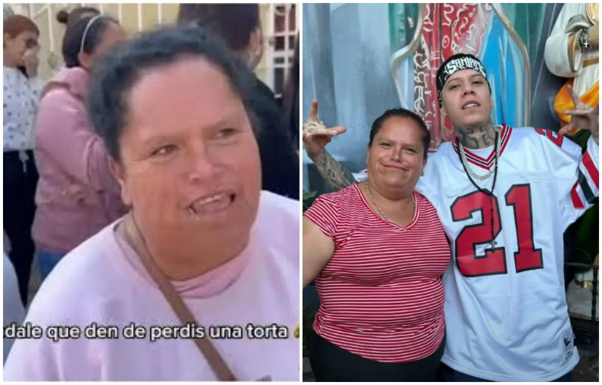 Tras la inesperada fama, La Chucky pudo conocer a Santa Fe Klan en persona. Edición de foto: TBN