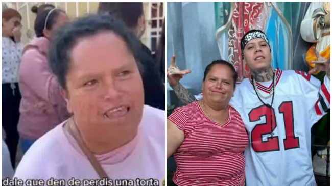 Tras la inesperada fama, La Chucky pudo conocer a Santa Fe Klan en persona. Edición de foto: TBN
