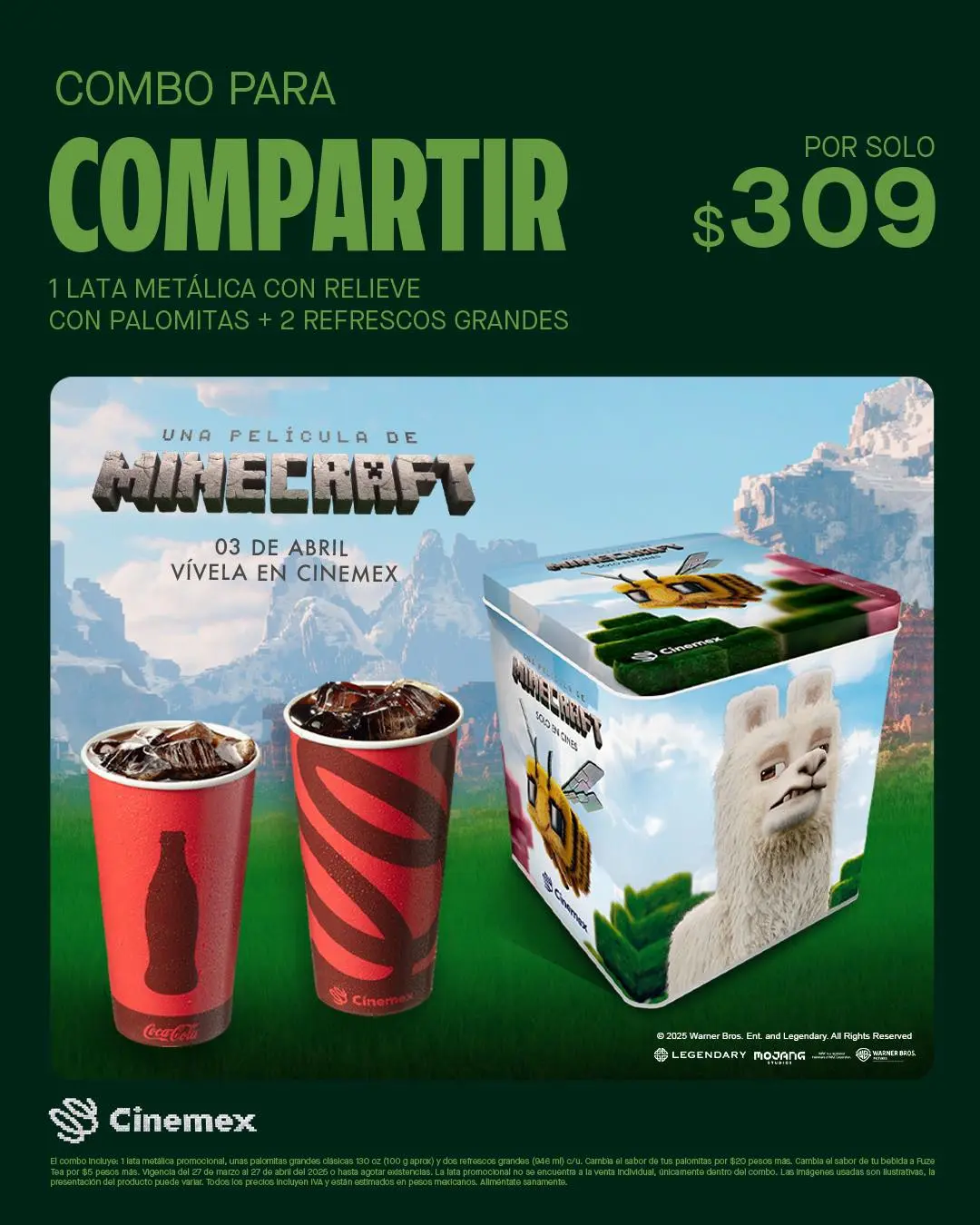 Palomera Minecraft Cinemex