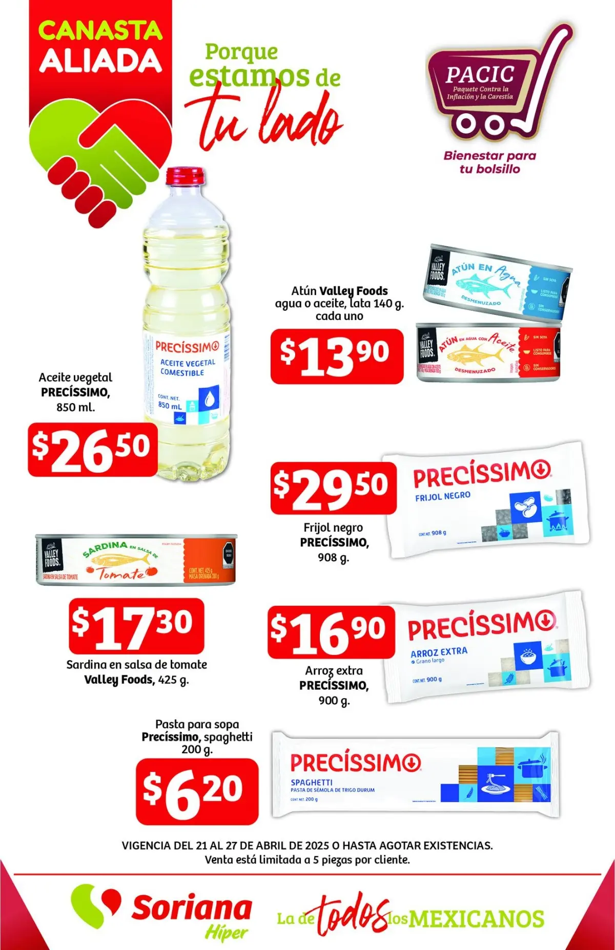 Aprovecha las ofertas de Canasta Aliada cada semana. Imagen: Soriana