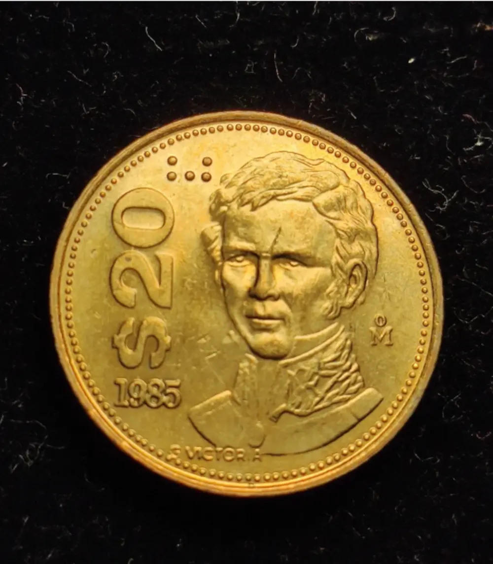Anverso de la moneda de Guadalupe Victoria. Foto: Mercado Libre