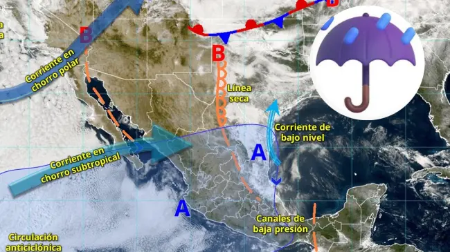 Una línea seca propiciará lluvias en varios estados de México. Edición de foto: TBN