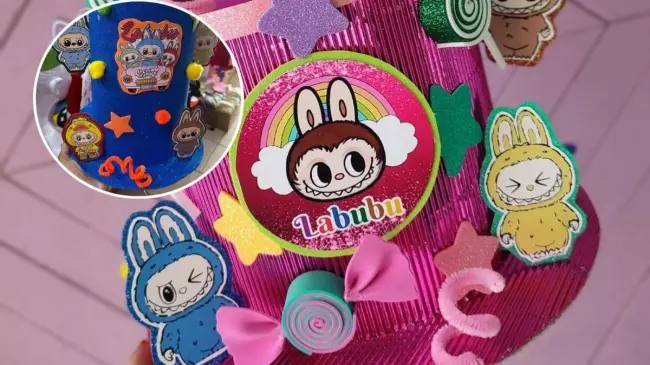 Sombrero loco con diseño de Labubu.Foto Cortesía