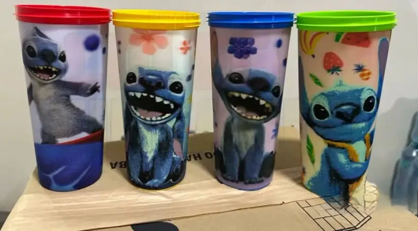 Vasos en Cinemex de la película de Lillo y Stich.