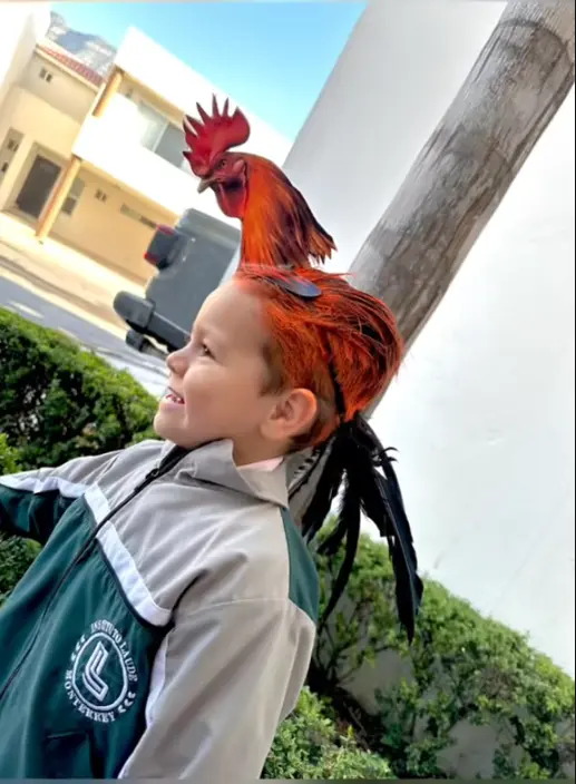 Peinado loco de gallo Foto:  @danielamartinezbtt (TikTok)