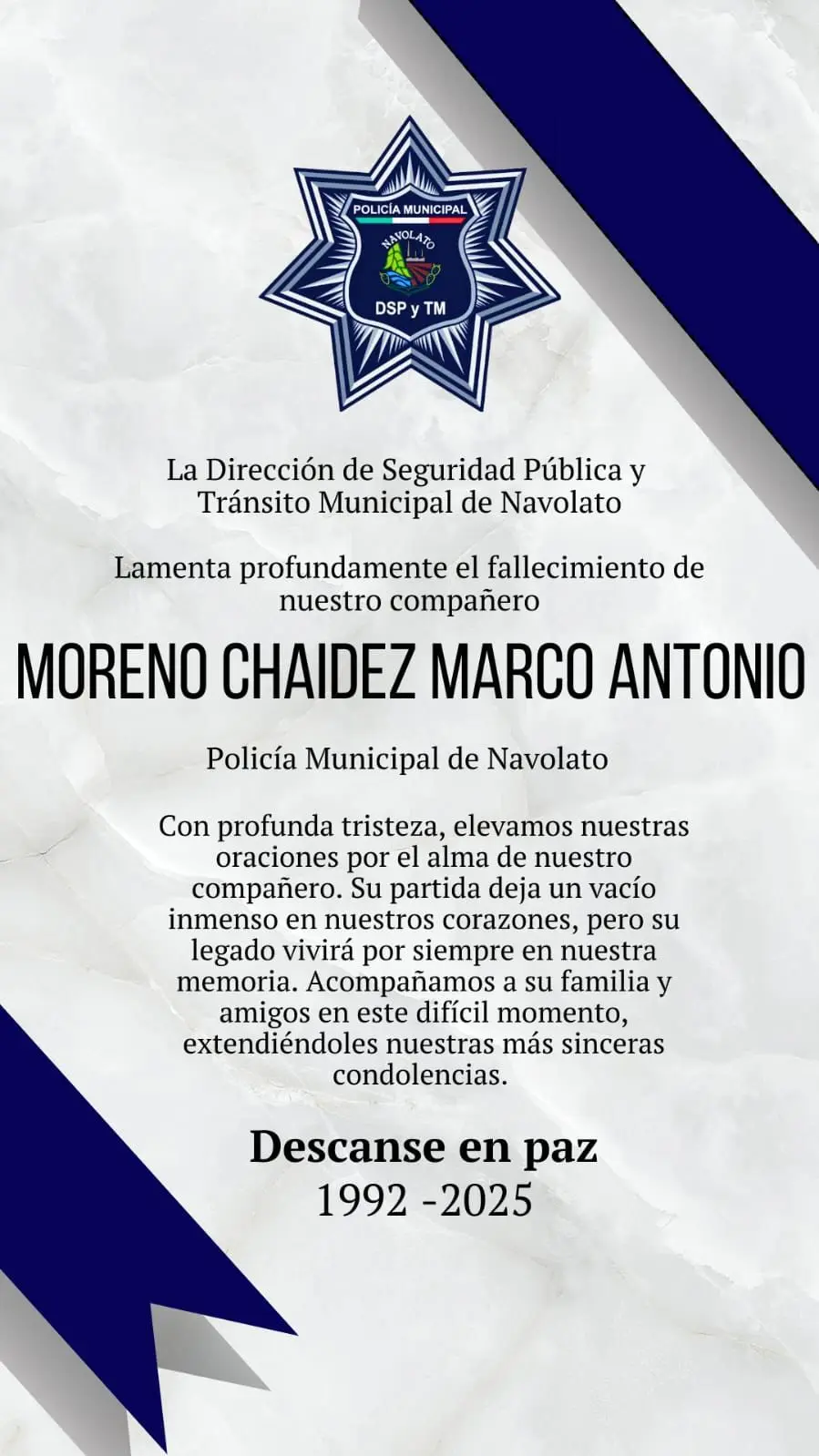 Comunicado oficial. Foto: Seguridad Pública