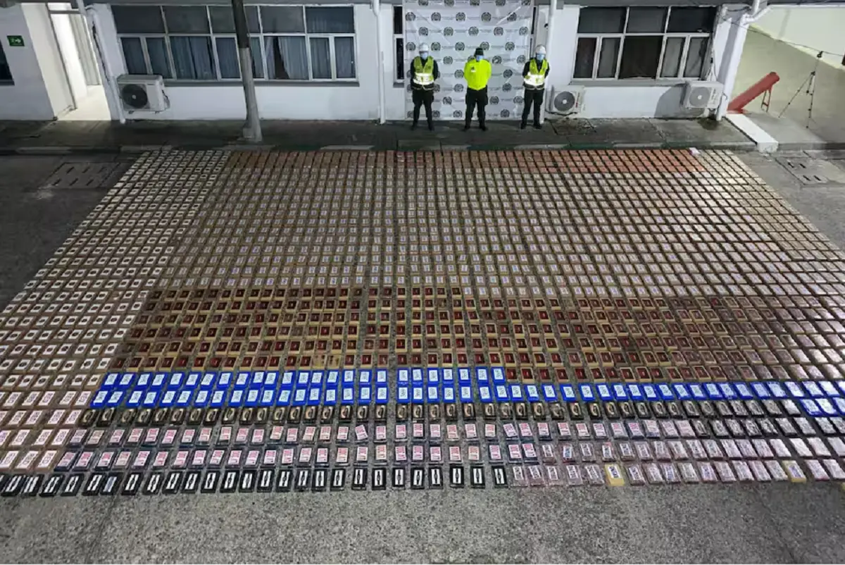 Se estima que el incauto tiene un valor de más de $63 mdd. Foto: Policía Nacional de Colombia
