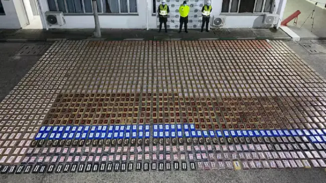 Se estima que el incauto tiene un valor de más de $63 mdd. Foto: Policía Nacional de Colombia