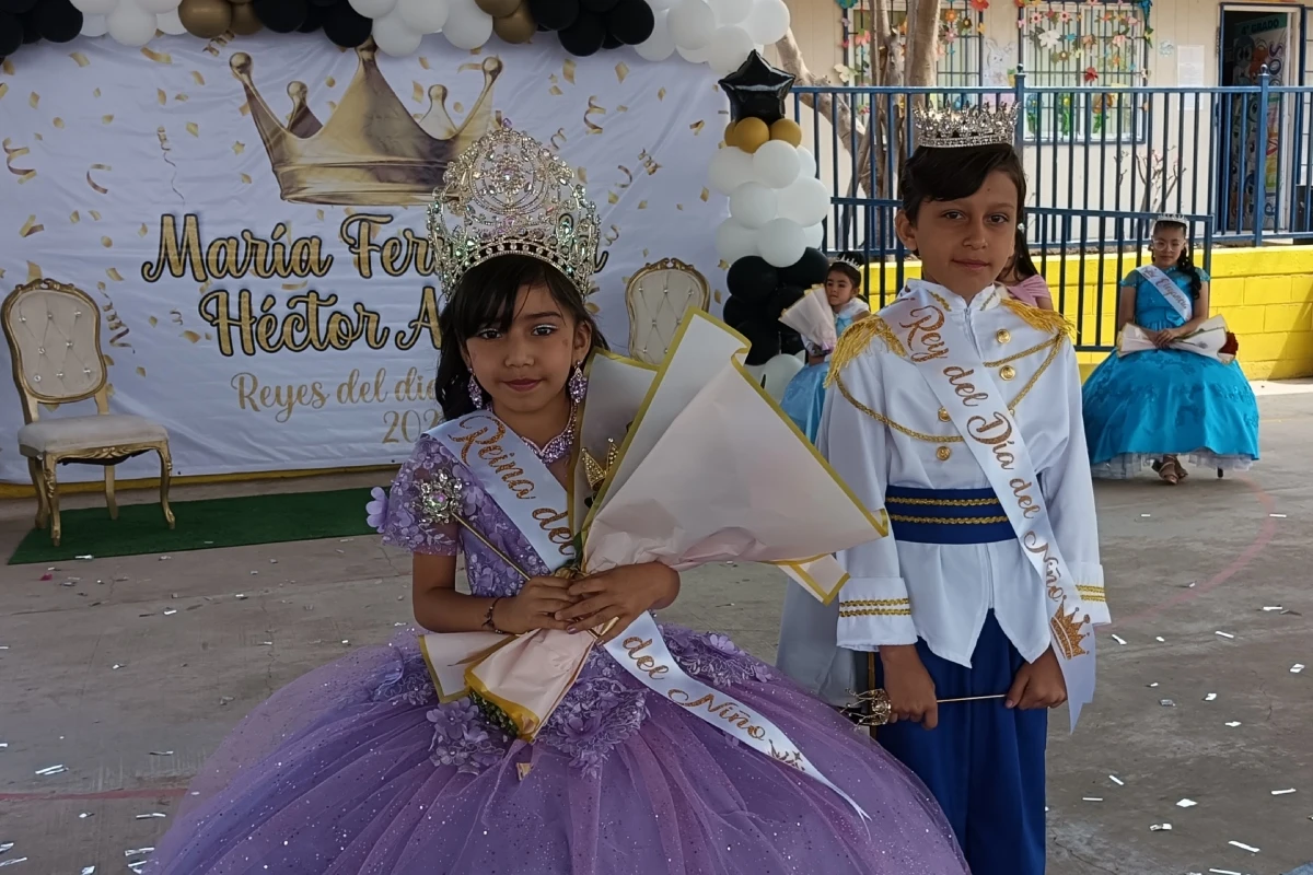 María Fernanda y Héctor Abdiel son los soberanos del Día del Niño 2025 en la Primaria-Nissan No.64.