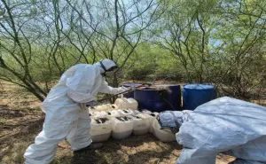 Localizan en Sinaloa centros de materiales diversos y decomisan 4 mil 976 litros de sustancias químicas