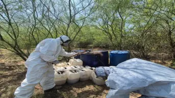 Localizan en Sinaloa centros de materiales diversos y decomisan 4 mil 976 litros de sustancias químicas