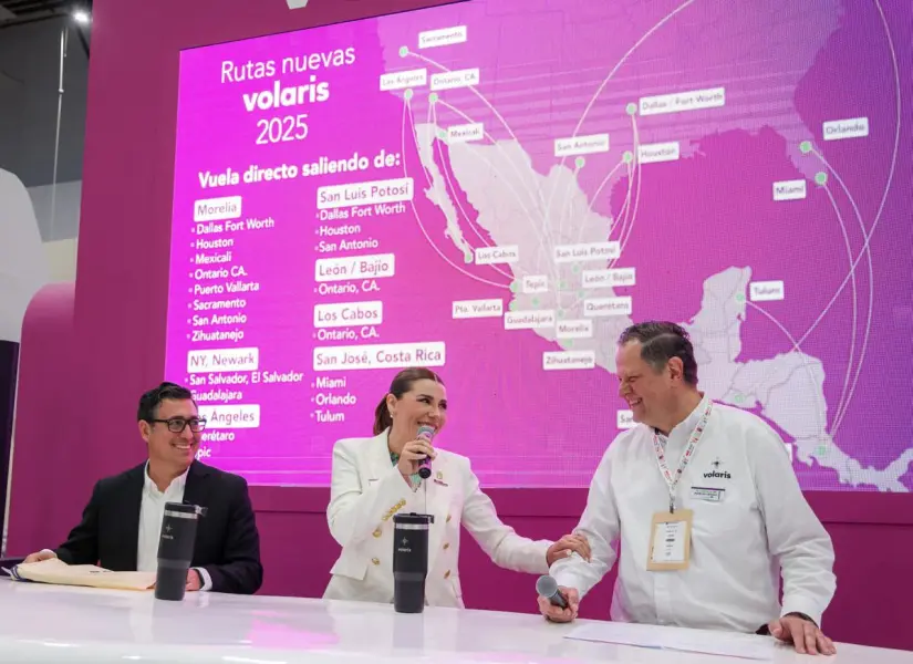 Se anuncia la nueva ruta de volaris en Baja California. Foto: Gobierno de Baja California.