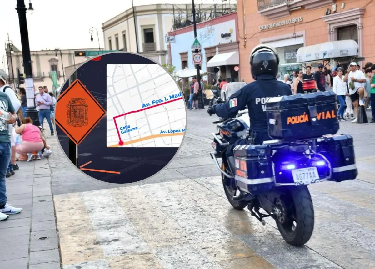 Calles cerradas en Aguascalientes por el desfile del Día del Trabajo. Foto: Cortesía
