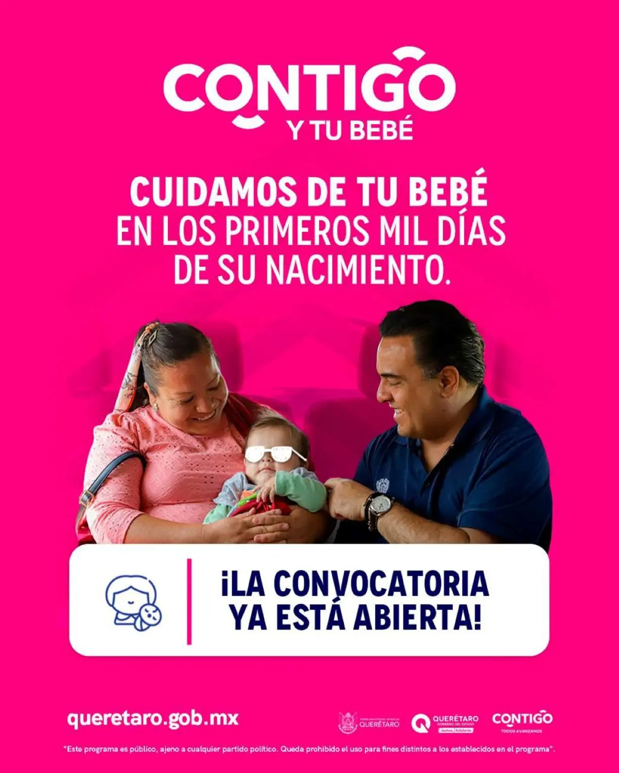 Contigo y tu bebé, entrega apoyos para niños de Querétaro. Foto: Cortesía