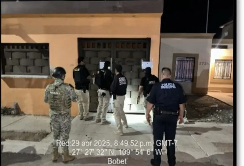 Marina rescata a persona secuestrada y detienen a 7 durante cateo en Sonora