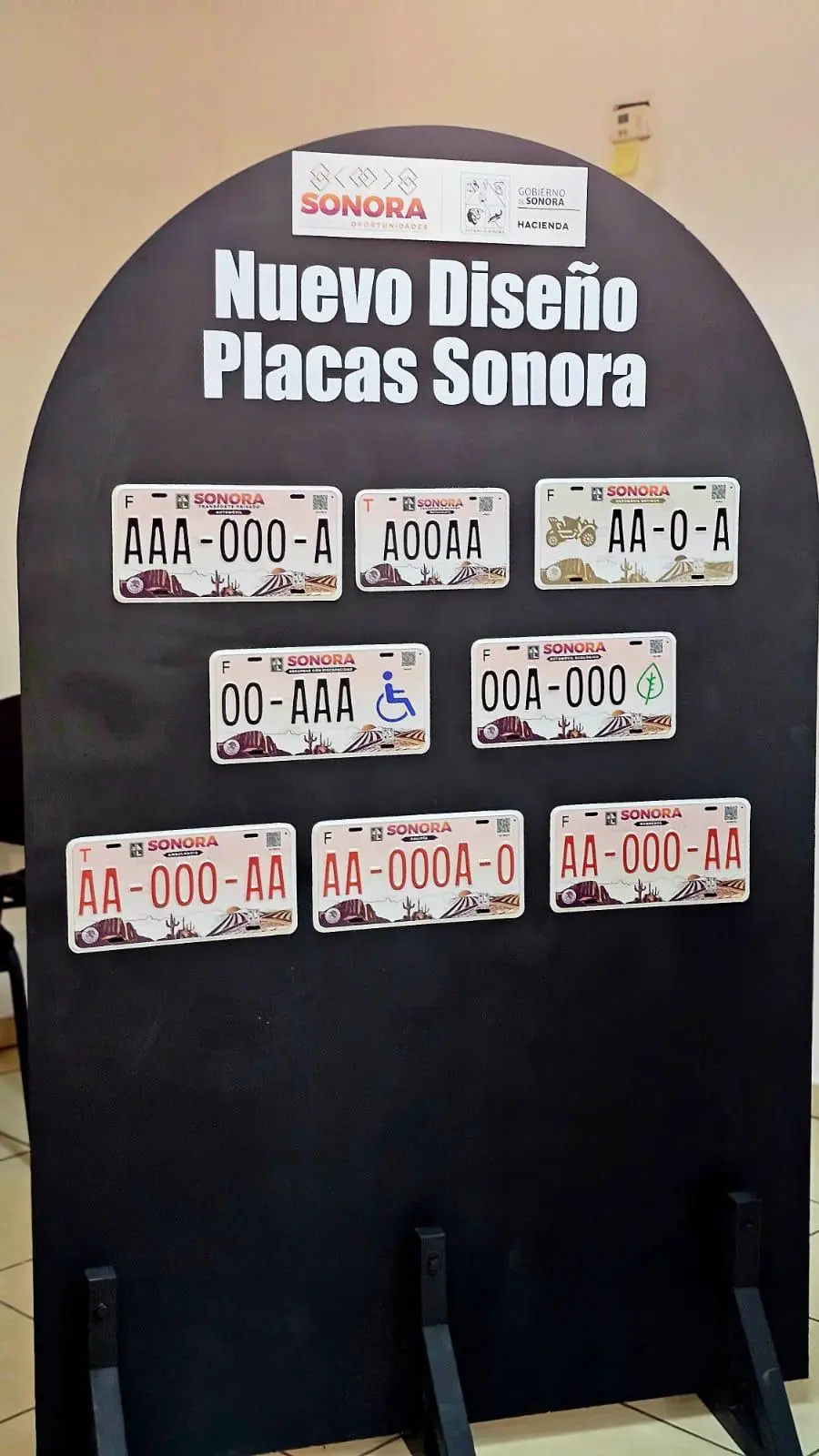 Diseño de las nuevas placas vehiculares que se circularán en Sonora