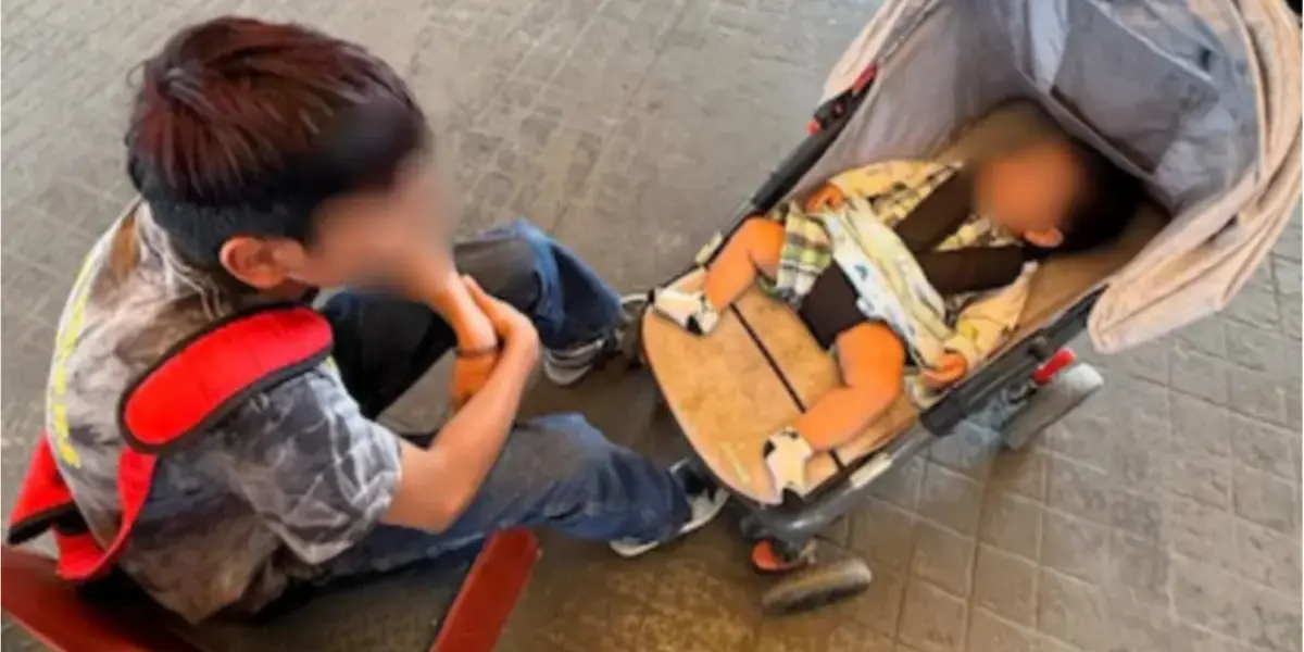 Niño de 12 años viaja de Edomex a CDMX junto a su hermano de 8 meses. Foto: cortesía
