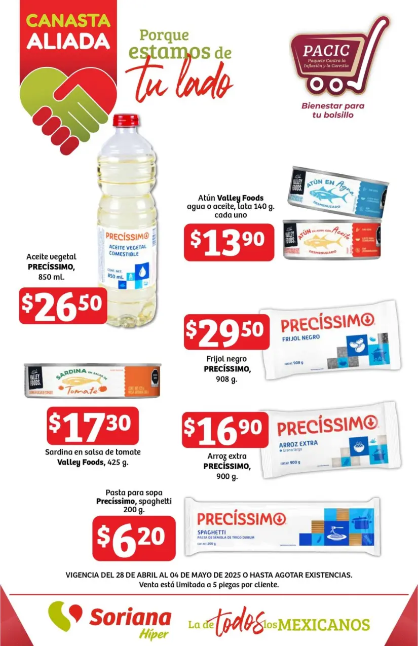 Canasta Aliada Soriana: ofertas en canasta básica hasta el 4 de mayo