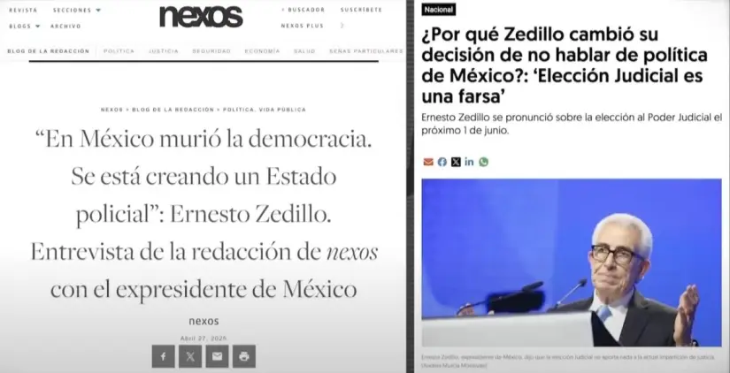 Medios que hablaron de las declaraciones de Zedillo. Imagen. Mañanera del Pueblo.