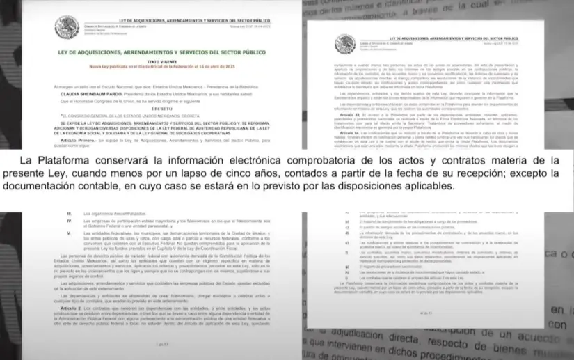 Ley de adquisiciones, arrendamientos y servicios públicos. Imagen. Mañanera del Pueblo.