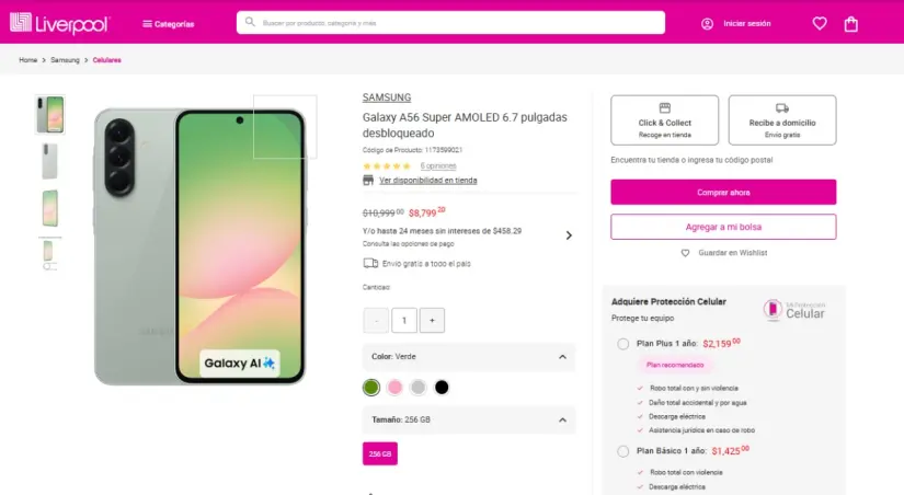 Venta Nocturna Liverpool 2025: Samsung Galaxy A56 con oferta irresistible
