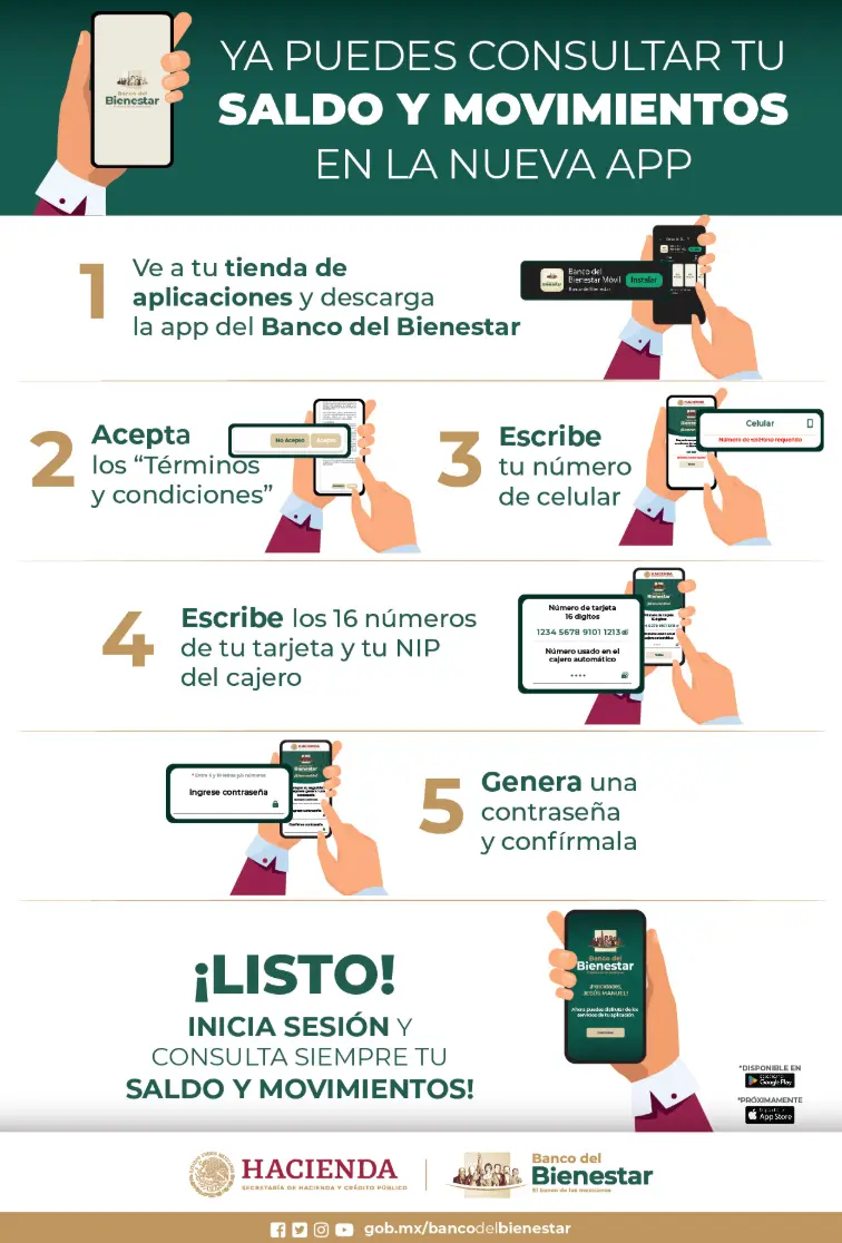 Consigue la App del Banco Bienestar en tu celular. Foto: cortesía Consigue la App del Banco Bienestar en tu celular. Foto: cortesía.