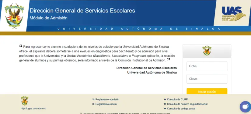 Portal oficial al que tendrás que entrar para realizar tu examen de admisión. Foto: Cortesía.
