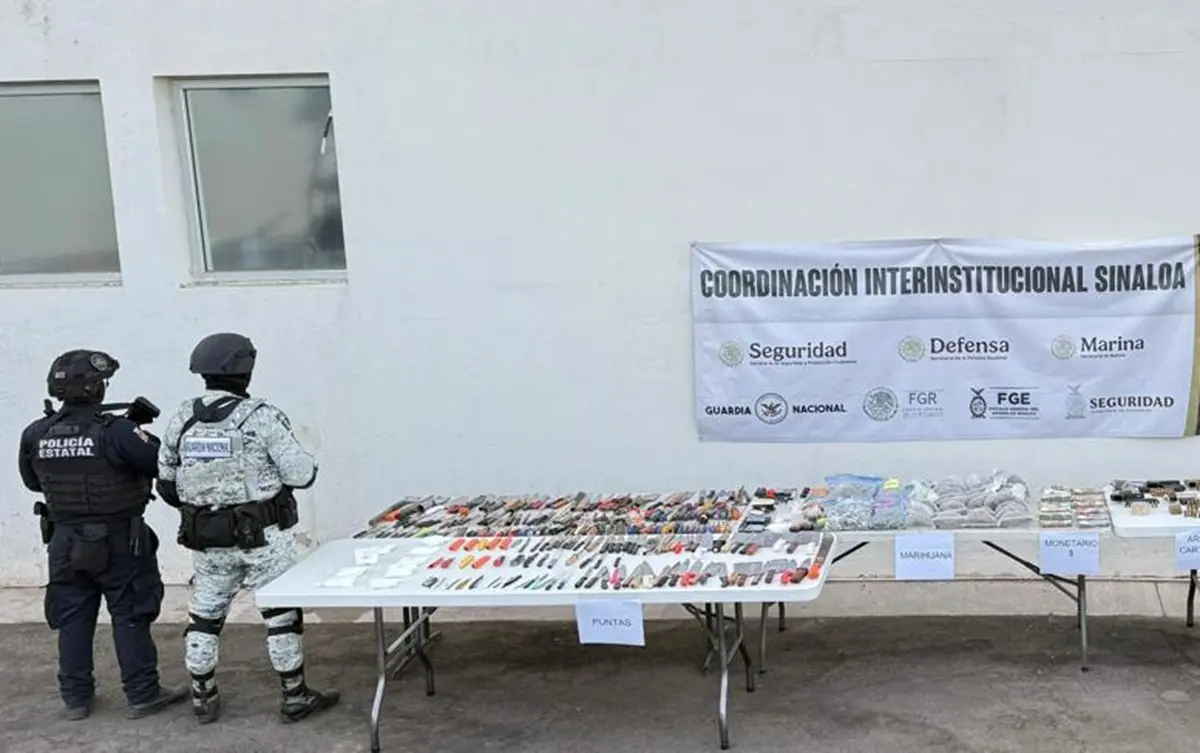 Gobierno estatal y federación refuerzan seguridad en Aguaruto; incautan armas, drogas y equipo electrónico.