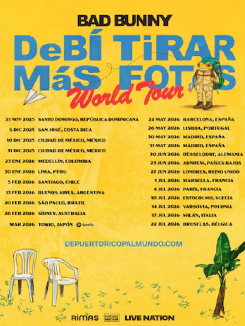 Conoce las fechas de los países que visitará Bad Bunny en su tour. Foto: cortesía