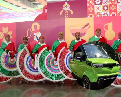 El auto eléctrico 99 mil 999 pesos que está causando furor en la Feria de Puebla 2025