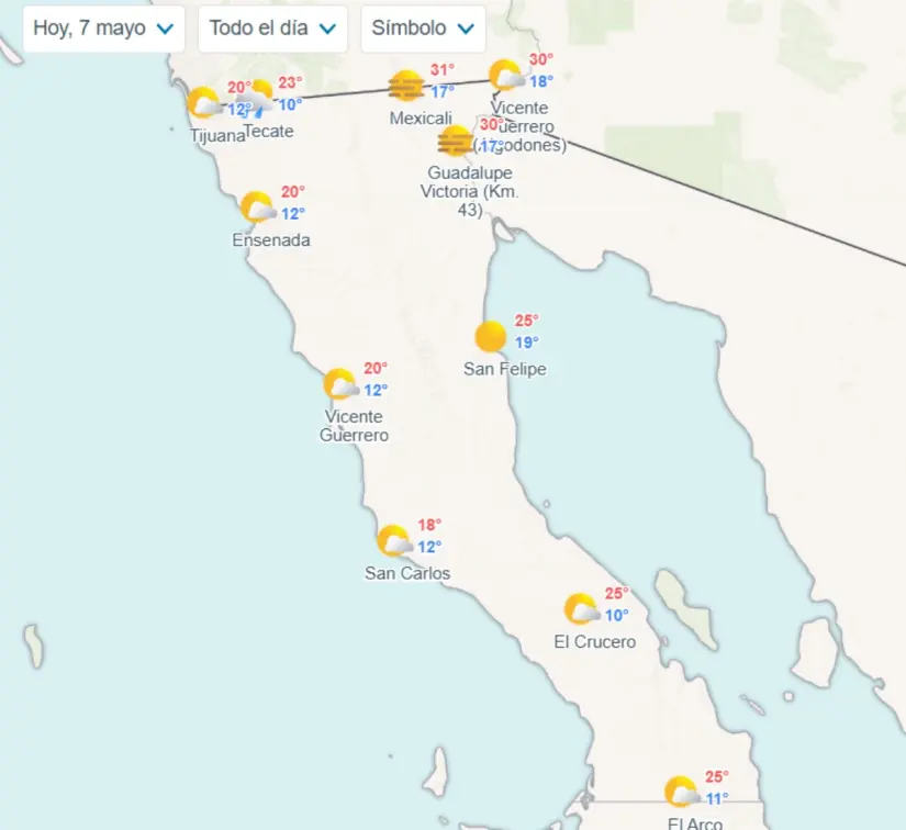 Clima en Baja California hoy 7 de mayo: mañana fría, tarde calurosa y lluvias