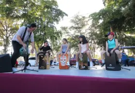 Niñas y niños se convierten en artistas con "Cajones y percusiones" en el Parque Culiacán 87