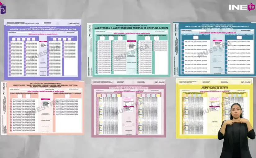 Esta es una prueba de lo que serán las boletas para las elecciones este próximo 1 de Junio del 205. Foto: Cortesía.