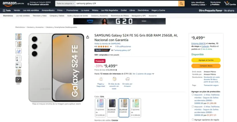Samsung Galaxy S24 FE casi a mitad de precio en Amazon