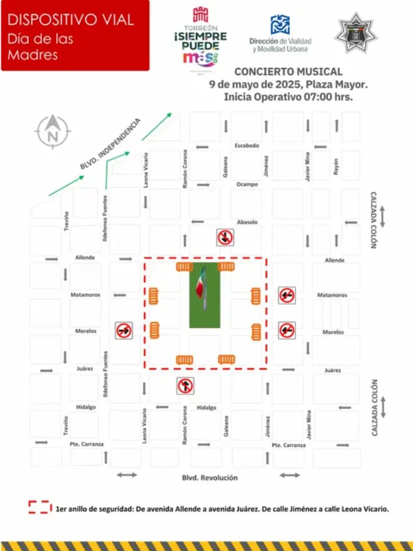 Estas serán las calles que cerrarán a las 7:00 de la mañana. Foto: cortesía