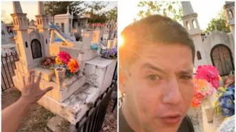 Día de las Madres: nieto celebra a su abuelita limpiando su tumba al ritmo de El Camaleón