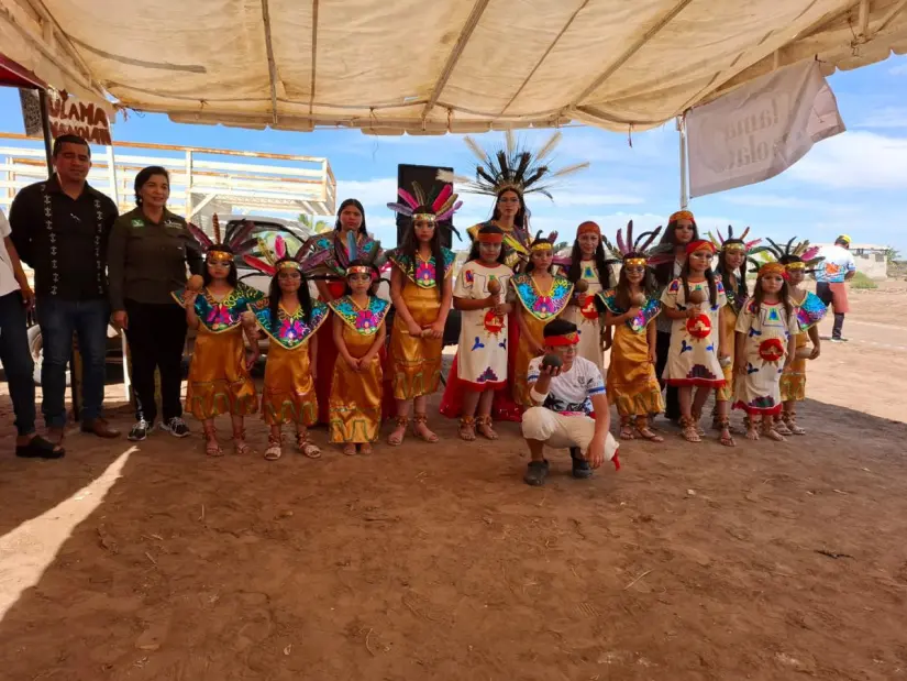 Antes de iniciar con el juego del Ulama se realizó un ritual para honrar a los antepasados.