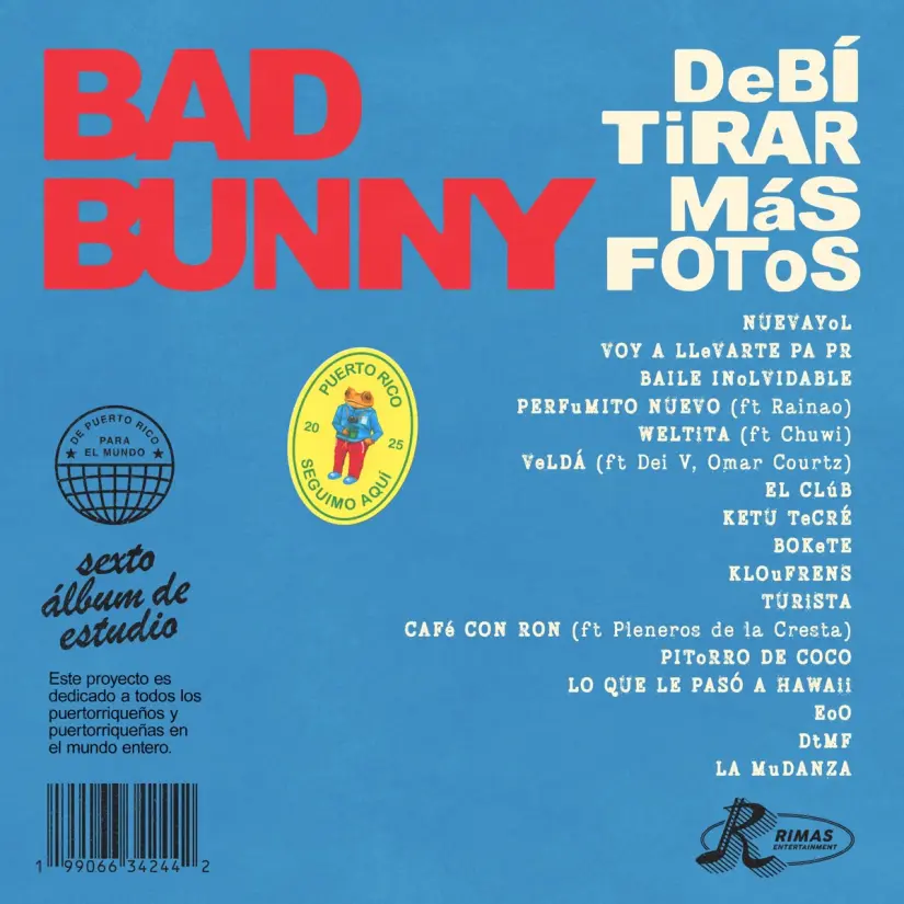 Lista de canciones del nuevo álbum de Bad Bunny. Foto: Cortesía. Lista de canciones del nuevo álbum de Bad Bunny. Foto: Cortesía.