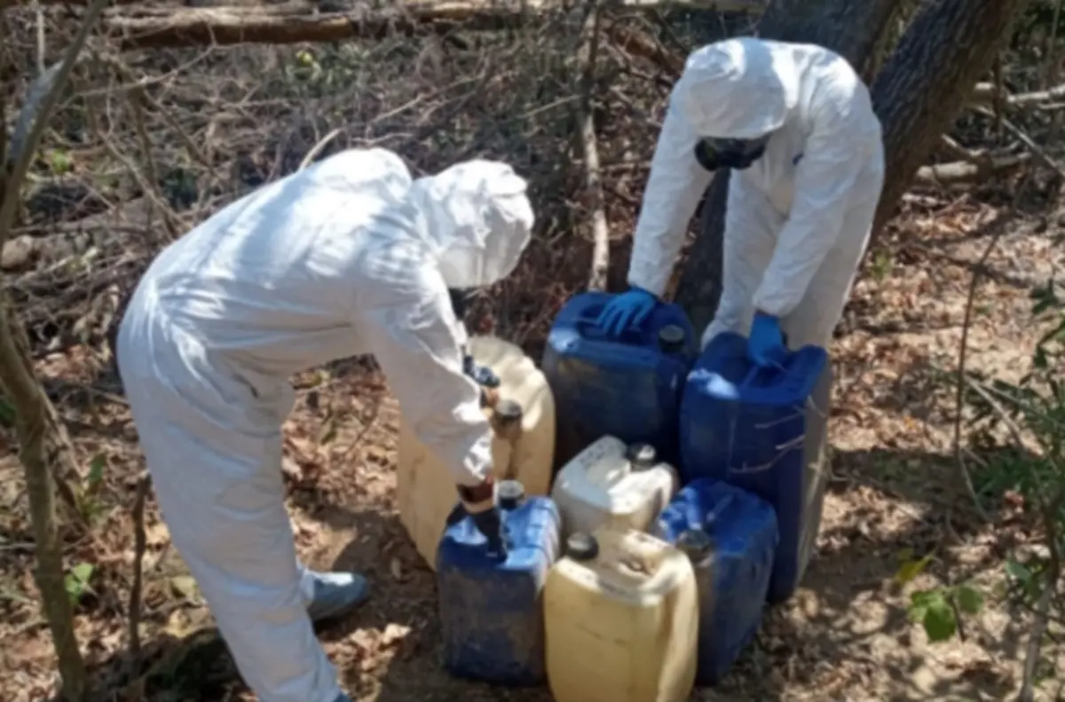Aseguramiento de áreas de concentración para la elaboración de drogas