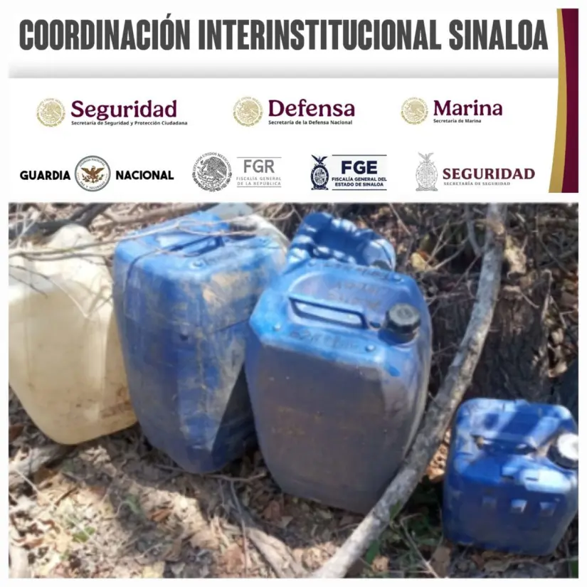 Aseguramiento de áreas de concentración para la elaboración de droga sintética. Foto: Cortesía Aseguramiento de áreas de concentración para la elaboración de droga sintética. Foto: Cortesía