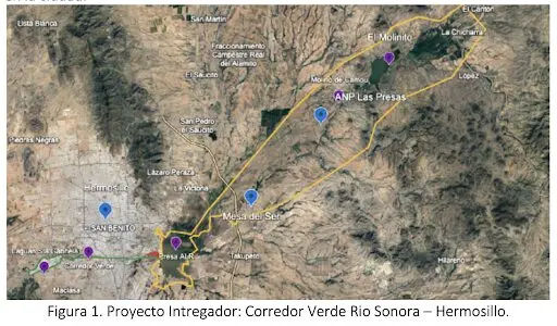 Mapa Corredor Verde. Foto Foro Mar de Cortés