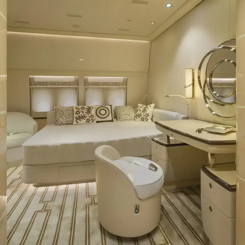 Así lucen las habitaciones del nuevo avión de Donald Trump. Foto: X José Correia Guedes. Así lucen las habitaciones del nuevo avión de Donald Trump. Foto: X José Correia Guedes.